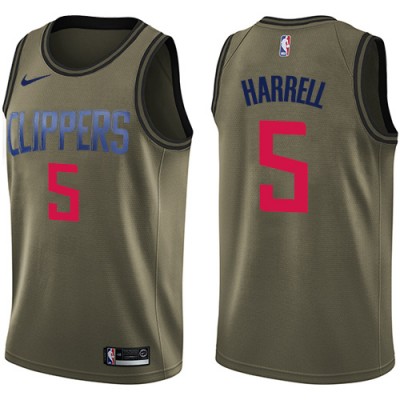 Nike Los Angeles Clippers #5 Montrezl Harrell Green Salute to Service Youth NBA Swingman Jersey